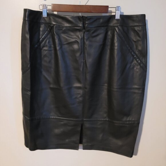 Lafayette 148 100% Leather Pencil Skirt SZ 18 - Picture 2 of 5